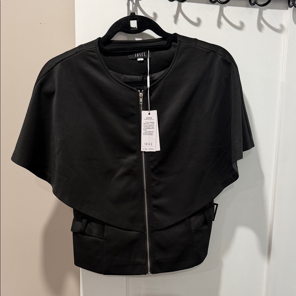 Black Women's Cape Jacket